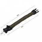 Emergency Paracord Bracelet Outdoor Survival Tactical Gear Flint Fire Starter Whistle Compass And Scraper Knife