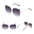 1040 women custom logo metal rimless shades