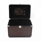 Professional makeup holder case leather mirror jewelry storage box