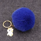 Wholesale Colors Accessories rabbit fur ball faux fur keychain