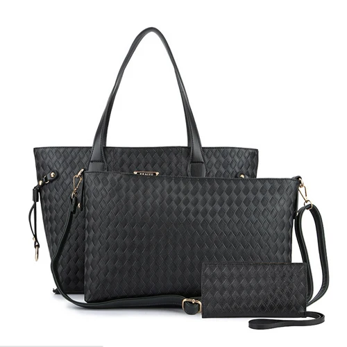 Women Single Shoulder Bag Black Purses and Handbags Composite Bag Designer Brand Women Handbag 3Pcs/Lot
