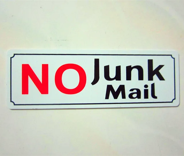 no junk mail sign self tape on the back