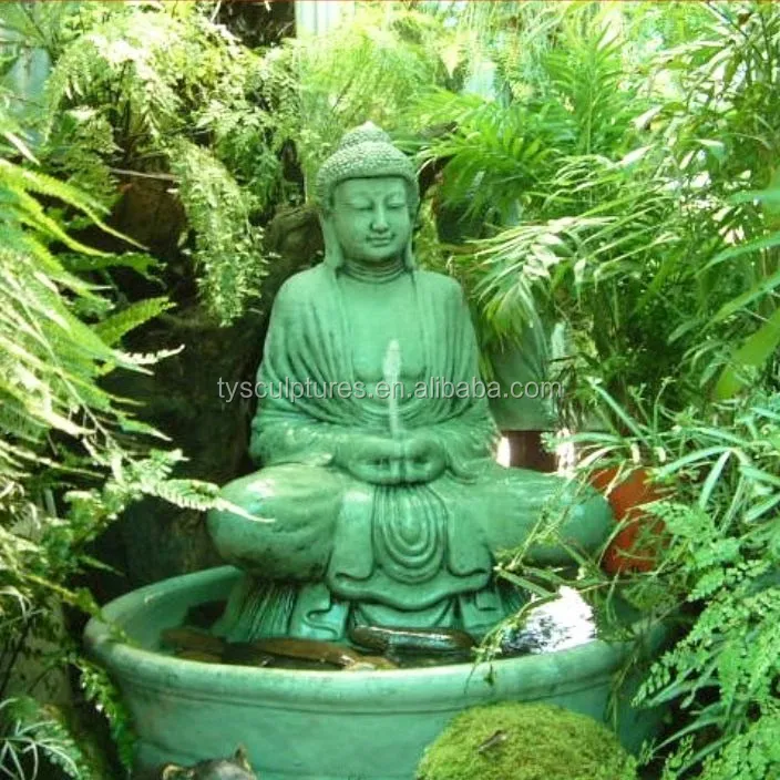 Famous Indoor Artificial Stone Buddha Head Statue Waterfall Garden