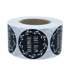 Hybsk 1.5" custom print adhesive glossy paper label handmade with love stickers Total 500 Labels Per Roll