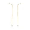 92365 Xuping gold plated single stone extra long post earrings in bulk