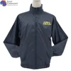 new style adult embroidery logo 100% cotton black funnel rain proof jacket for outdoor