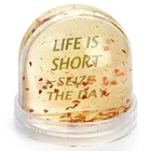Anyou DIY Plastic Photo inserted glitter water spinning Snow globe