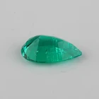 wholesale columbian green lab created pear shaped 8x12mm hydrothermal emerald stones