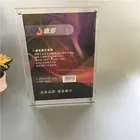 Plastic A6 slanted menu stand table tent display free standing acrylic transparent sign holder