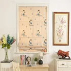 Cartoon custom pattern design flat fold type roman curtains for girls room children room window decor