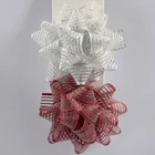 Metallic mesh ribbon bow for gift wrapping wedding and party