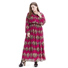 Zakiyyah 9063 Dubai Plus Size Abaya bishop sleeve Floral design Islamic Wedding Dress Red Color