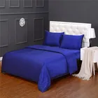 Luxury chinese pure 100% mulberry silk bedding set, blue silk bed sheet