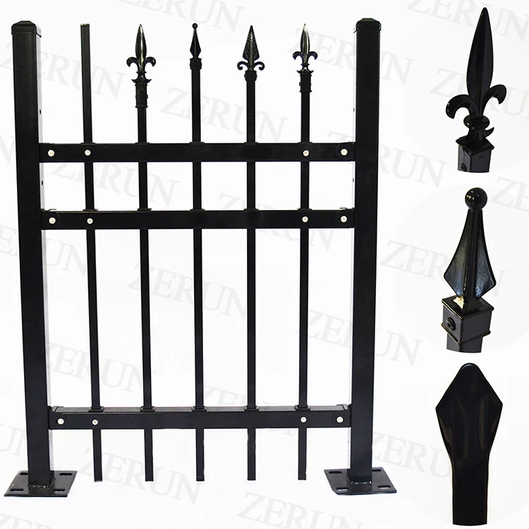 2018 New Design Cheap Wrought Iron powder coated Picket Fence Panel