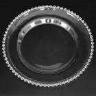 Wholesale Decorative Clear Glass Beaded Charger Plate