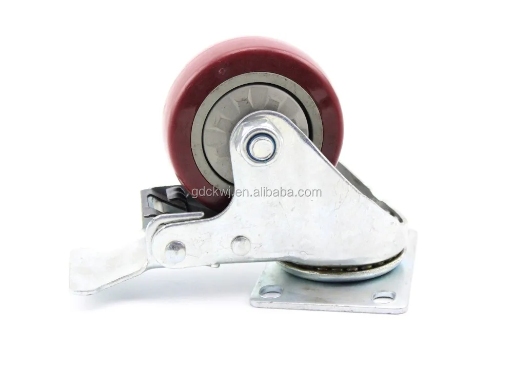 China wholesale double bearing 5 inch polyurethane adjustable office chair locking luggage industrial heavy duty caster wheels