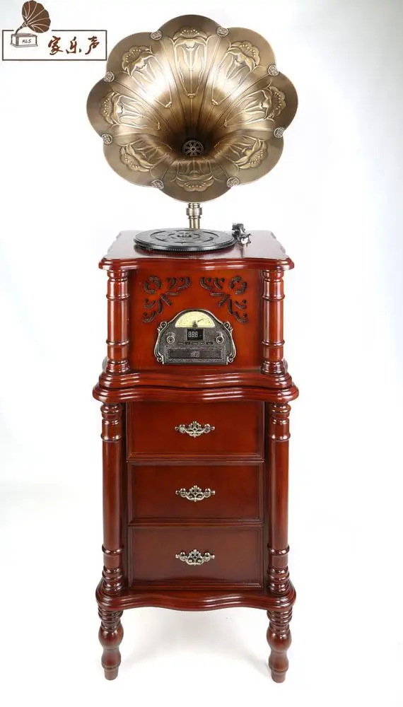 Manufacturers shipping vinyl phonograph machine antique retro wooden decoration style of a Bluetooth radio CD player