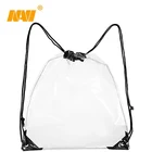 cheap waterproof transparent pvc drawstring bag for sport