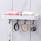 Factory sales OEM bathroom kitchen use detachable wall mounted luxury clear plastic soap box