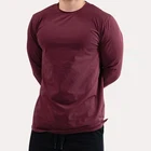 2019 New Arrivals Fitness GYM Custom Logo Men polyester t shirt Long Sleeve
