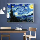 Hot Sale Van Gogh Starry Night Decorative Painting Sofa Background Hanging Painting Oil Picture For Wall Decor
