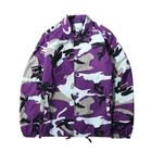 Wholesale Men Hip Hop Multi Color Camo Coaches Jacket