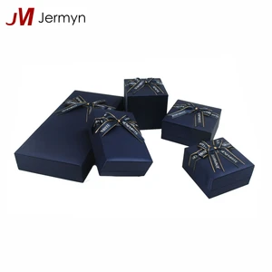 recyclable paper jewellery box gift packaging box with ribbon