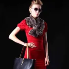 Rex Rabbit Scarf Rabbit Fur Scarf Women Women's Real Rex Fur Knitted Rabbit Scarf