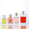 clear big size 100ml square glass crimp perfume bottle