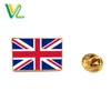 Customized professional Brass Metal United Kingdom Country Flags for Souvenir Metal Craft decoration pins badge