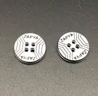 4 hole laser engraved pattern polo shirt button resin 20L