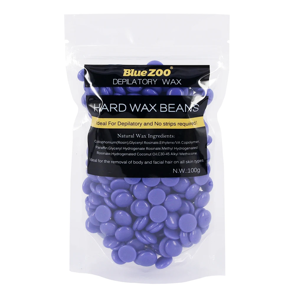 Blue Zoo 100g Hard Wax Beans Lavender Purple Flavor Paper