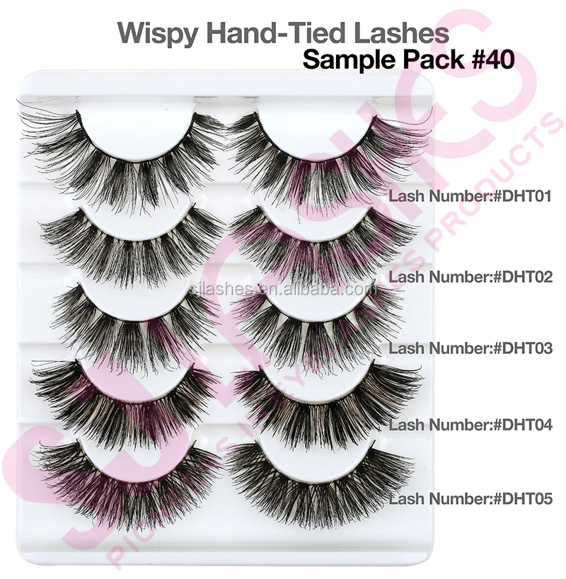 Private Label Luxury Glitter Paper private label Packaging Boxes with 5 Pairs Human Hair false Eyelashes Set