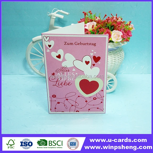fancy heart shape handmade greeting card mini paper cards