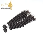 Machine Weft Curly hair Extension 100% Mongolian Human Hair Weaving