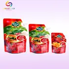 ECO Friendly pvc free reusable nozzle food pouches retort pouch with spout for sauce