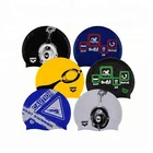 100% Silicone Custom Printed Waterproof Swimming Caps For Adults