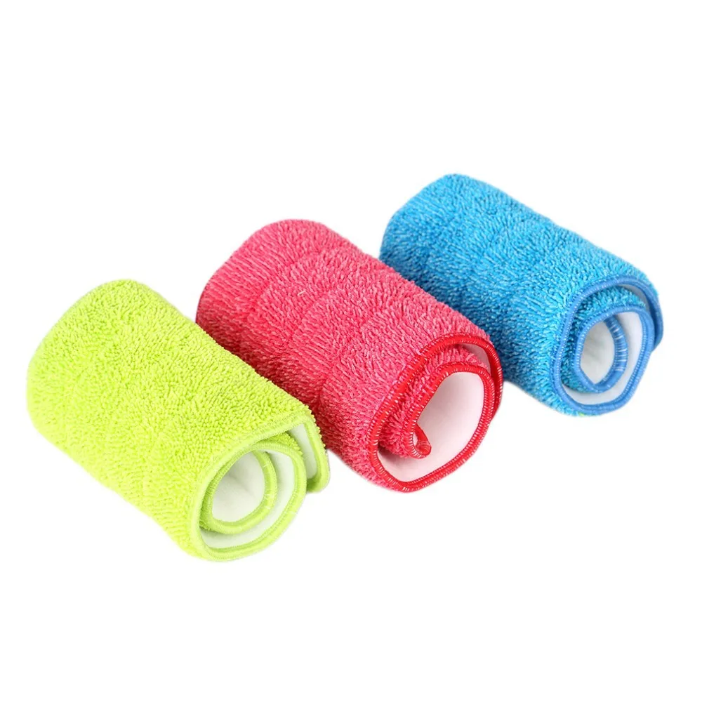3 Colors Replacement Microfiber Washable Mophead Wet and Dry Cleaning Mop Pads Fit Flat Spray Mops Household Cleaning Tools