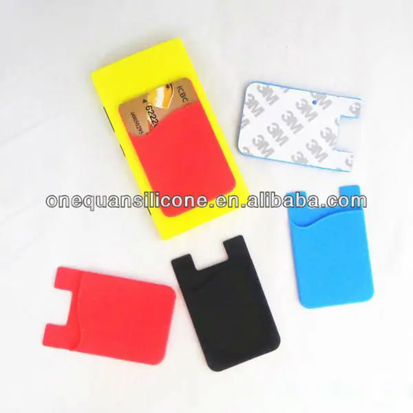customized silicone card holder for mobile phone with 3m sticker
