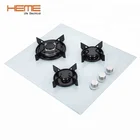 Newest European style kitchen appliance white glass panel built-in 3 ring gas hob (PGR6031G-AEW)
