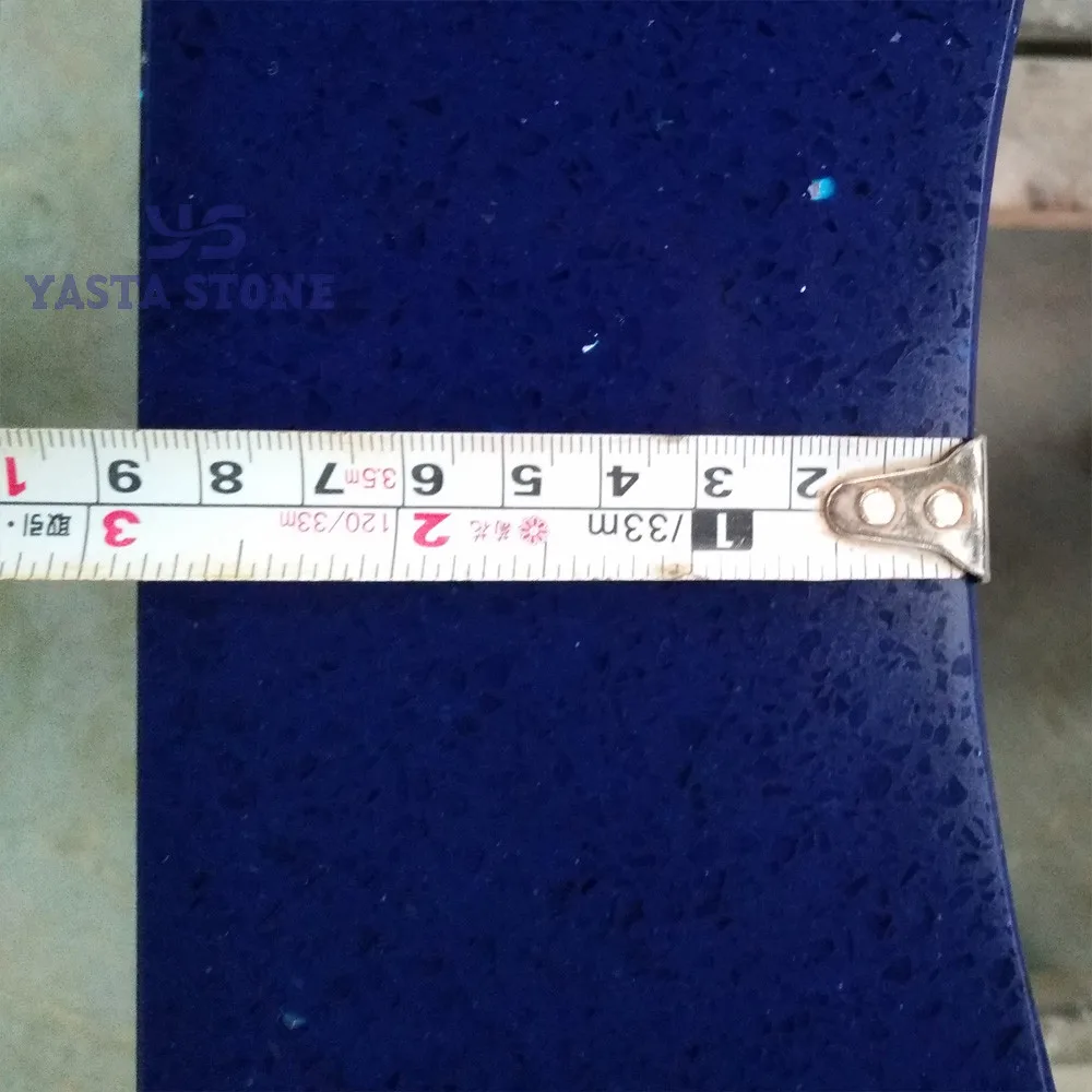 工厂提供便宜的价格深蓝色石英石平板