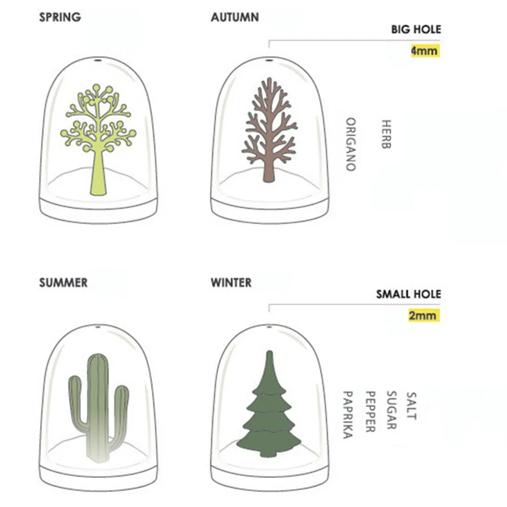 4PCS Kitchen Supplies Bottle Seasons Spice Seasoning Salt Pepper Shaker Condiment Shaker Container Animals Bottle KC1128