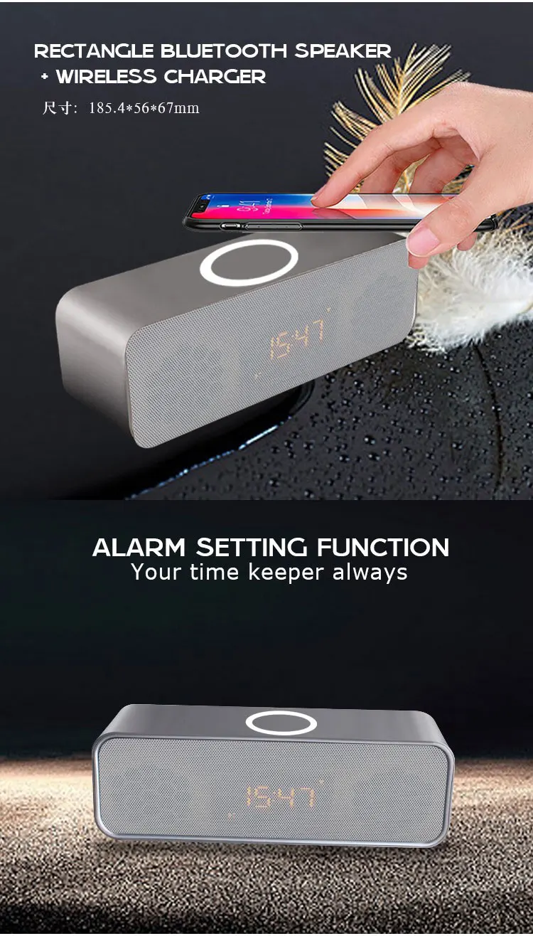 Qi Wireless Charging Pad with Blue tooth Speaker, Handsfree Wireless Speaker Blue tooth 4.2 Built-in 10W Wireless Charger - ANKUX.COM