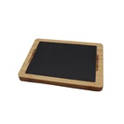 Bamboo serving tray with cooking stone for restaurant