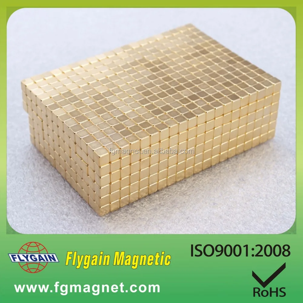 coated gold ndfeb block shaped magnet