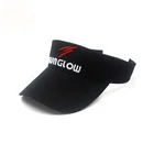 Cheap Custom 3D Embroidery Bulk Sale Black Short Running Man Golf Visor Cap Hat