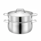 Multifunctional Cookware Pot Stainless Steel Steamer Soup Pot 26cm