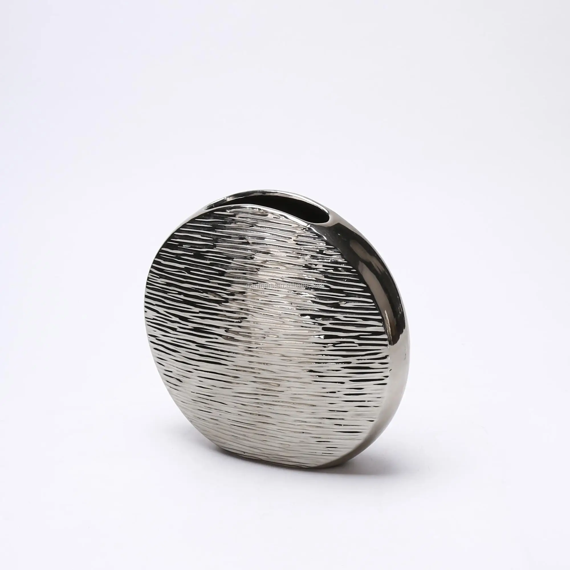 Modern gift silver plating china ceramic home decoration pieces luxury home decor vases