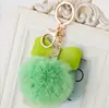 gifts real fur pompom key chain with snap for dentist