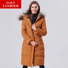 black urban fashion fur hooded women yellow New Style Cheap Keep Warm female long Coats winter down jacket
